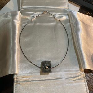 925 hinged pearl pendant in 18” 925 snake necklace.